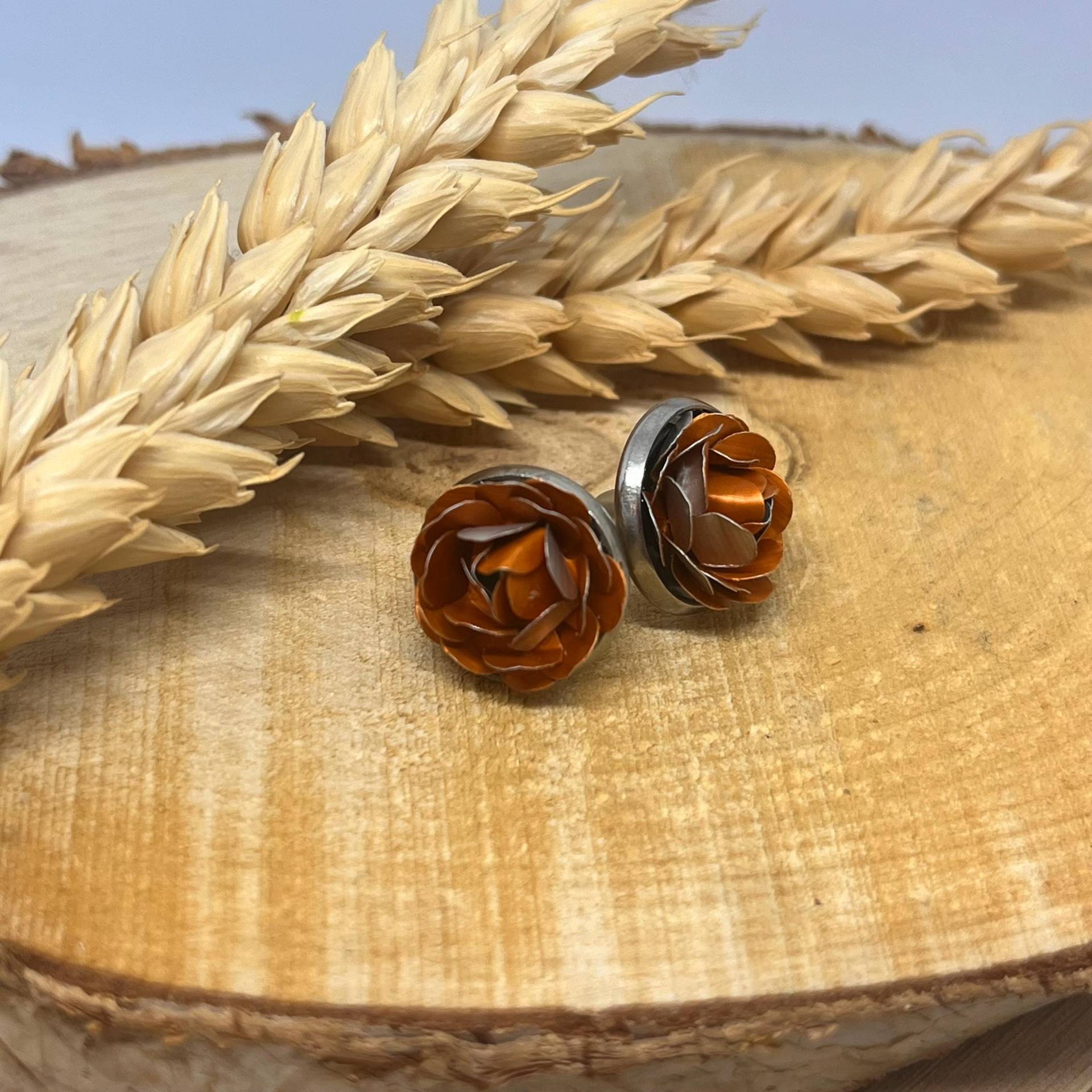 Ohrstecker Aus Kaffeekapseln Mini Rosen von BeadNes