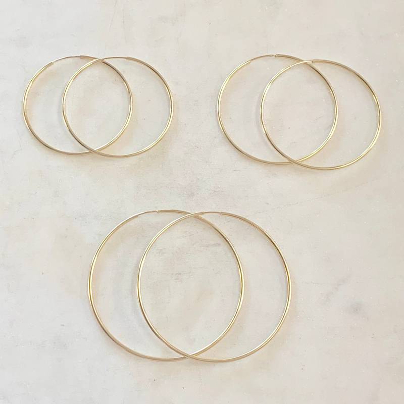 1 Paar 14K Gold Filled Große Endlose Creolen 50 Mm, 45 40 Mm Ohrring Brisuren Haken Komponente 1 Paar 14K Gold Filled Große Endlose Creolen 50 Mm, 45 40 Mm Ohrring Brisuren Haken Komponente von BeadSourceInc