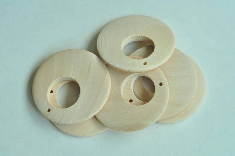 8 Stück/Packung 45 Mm Unfertige Runde Holzohrringe, Boho Trendy Ohrringe von BeadSources