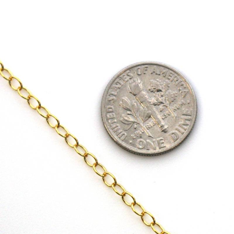 1/20 14K Gold Filled Kette, Unbehandeltes 4 X 3mm Starkes Kabel Ovale Kette-Großhandelskette Am Fuß - Sku 101014-Gf von BeadUnion