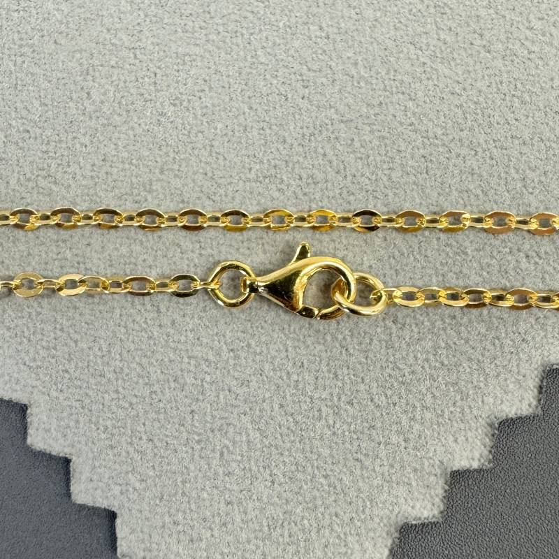 22K Vergoldete Sterlingsilberkette, Goldkette, Armband -Solide Flachkabelkette - 2, 3 Mm Starke Halskettenkette-Alle Größen-Sku 601051-Vm von BeadUnion