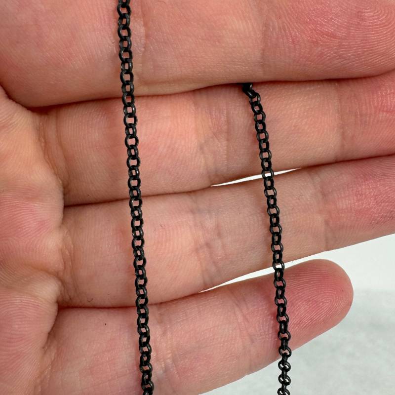 2mm Rolo Kette, Oxidierte Sterling Silber Unvollendete Kette Für Die Schmuckherstellung, Schmuck Großhandel, Permanente Kette - Sku 101005-Ox von BeadUnion