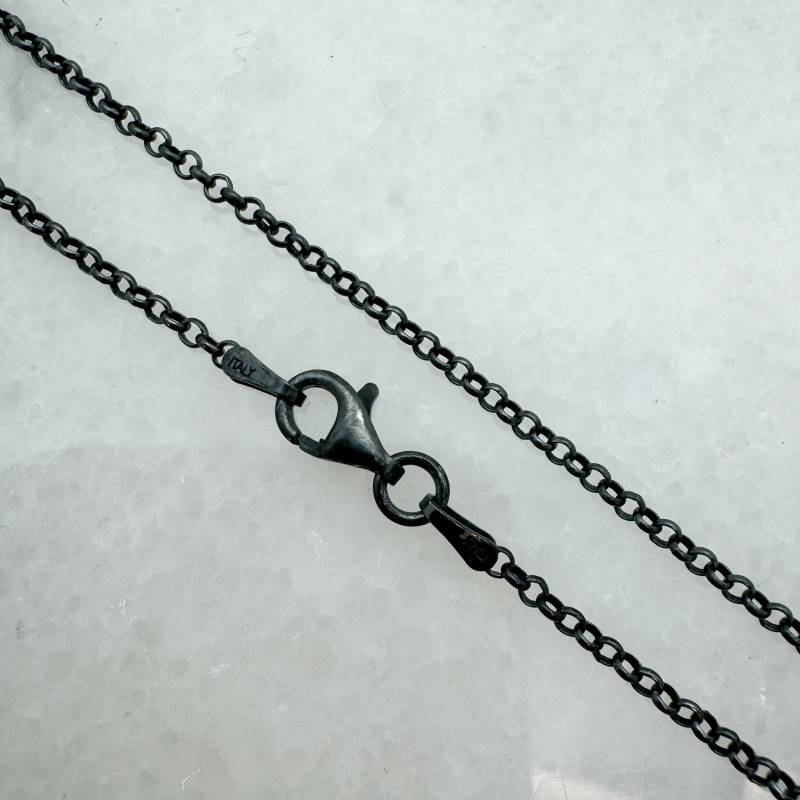 925 Sterling Silber Halskette Kette-Dunkel Oxidierte Rolo Kette-2 Mm Kette-Kette Für Den Alltag-Fertige Kette-Schwarz Schmuck-16 Bis 36" von BeadUnion