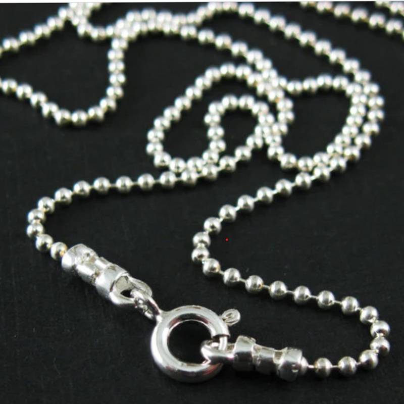 925 Sterling Silber Halskette Kette-Kugelkette Halskette-Winzig Perlen Kugel Kette-Fertige Kette Für Anhänger-Alle Größen-Sku 601050 von BeadUnion