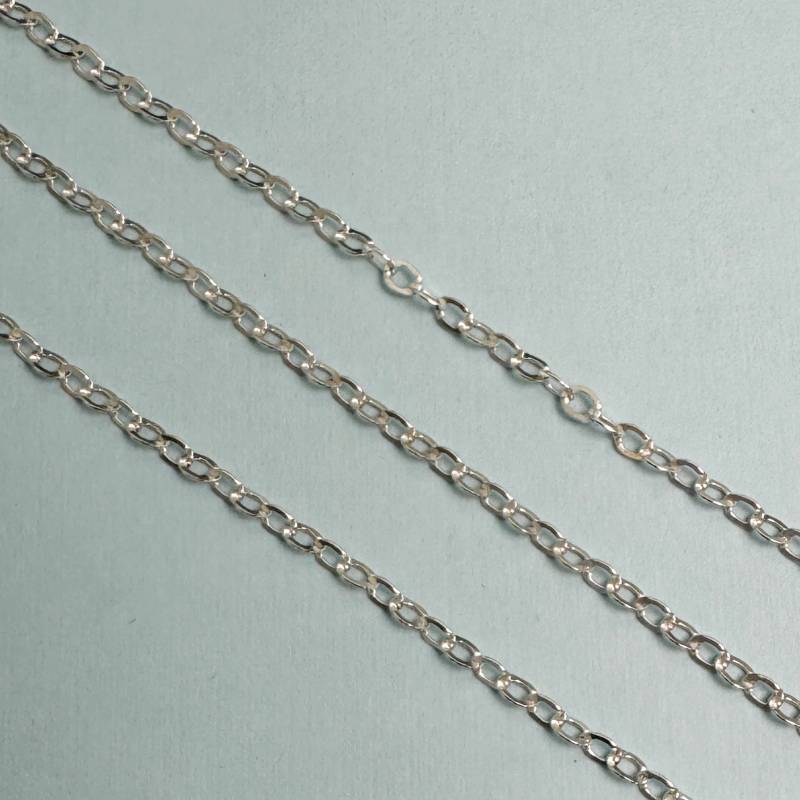 925 Sterling Silber Ketten, Flache Ovale Kabelkette, Zarte Kette, Massenketten, Dauerhafter Schmuck, Großhandelsschmuckzubehör-Sku 101022 von BeadUnion