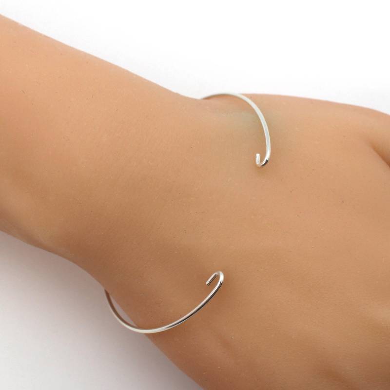 Gold Filled Oder Sterling Silber Runddraht Armreif Für Connector-Armband Charms-7 "(1 StückSku 201262 von BeadUnion