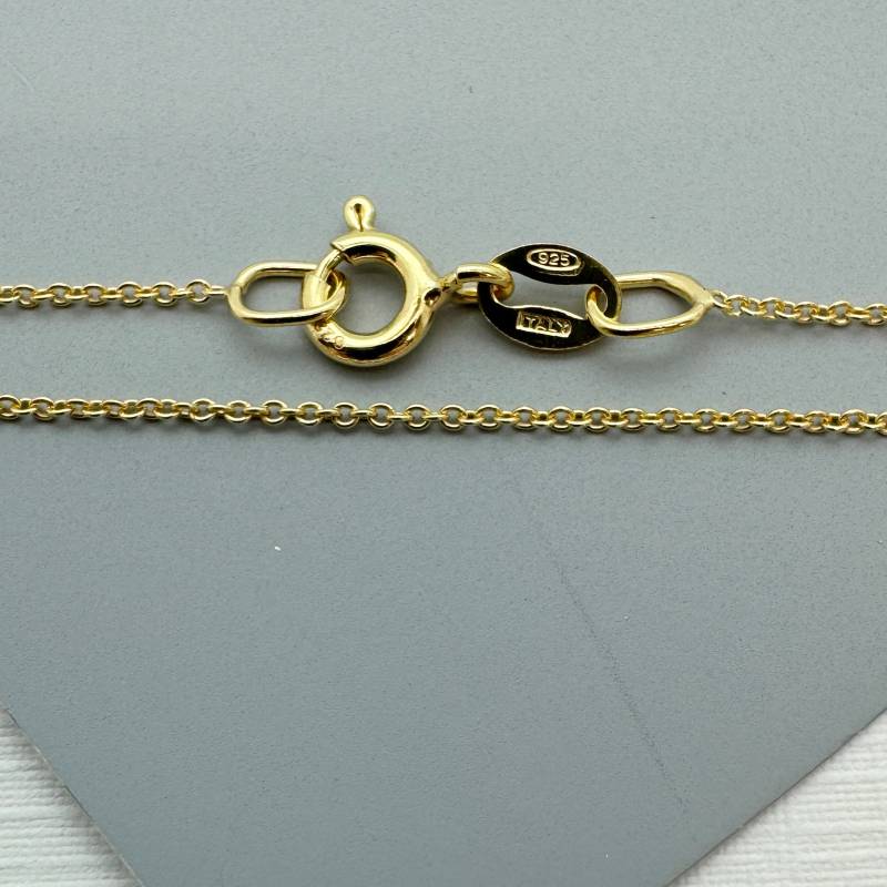 Zierliche Gold Halskette-Gold Über 925 Sterling Silber Kette Halskette-Winzige Schlichte Kabel Kette-Feine Halskette Kette-Bereit Zu Tragen-16-20 von BeadUnion