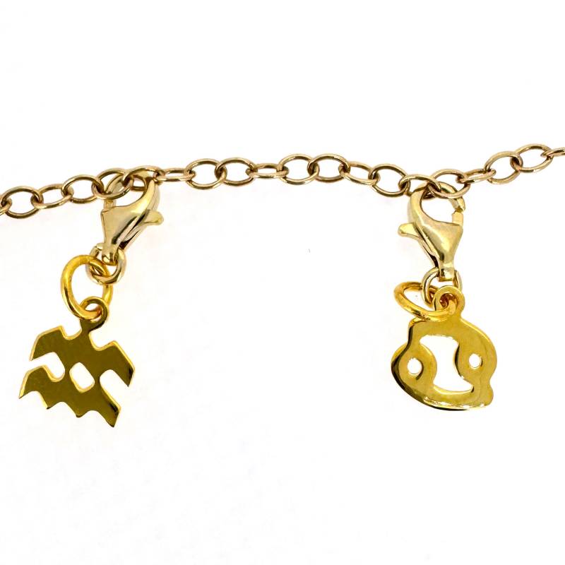 Gold Sternzeichen Charms, Charms Mit Verschluss, Über Sterling Silber Horoskop Grosshandel Schmuck Zubehör | 8 Mm Sku 291211-Vm von BeadUnion