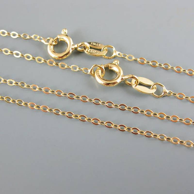 Großhandel Gold Halskette, Vergoldet Sterling Silber Starke Licht Flache Kette -Sparen 30% - 20 Zoll | 40 Ketten Sku 601043-Vm-20 von BeadUnion