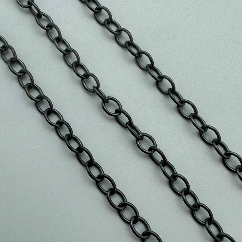 Oxidierte Sterling Silber Kette, Unfertige Großketten, 4x3mm Starke Oval Kabelkette, Schmuck Zubehör, Groß Kette-Sku 101014-Ox von BeadUnion