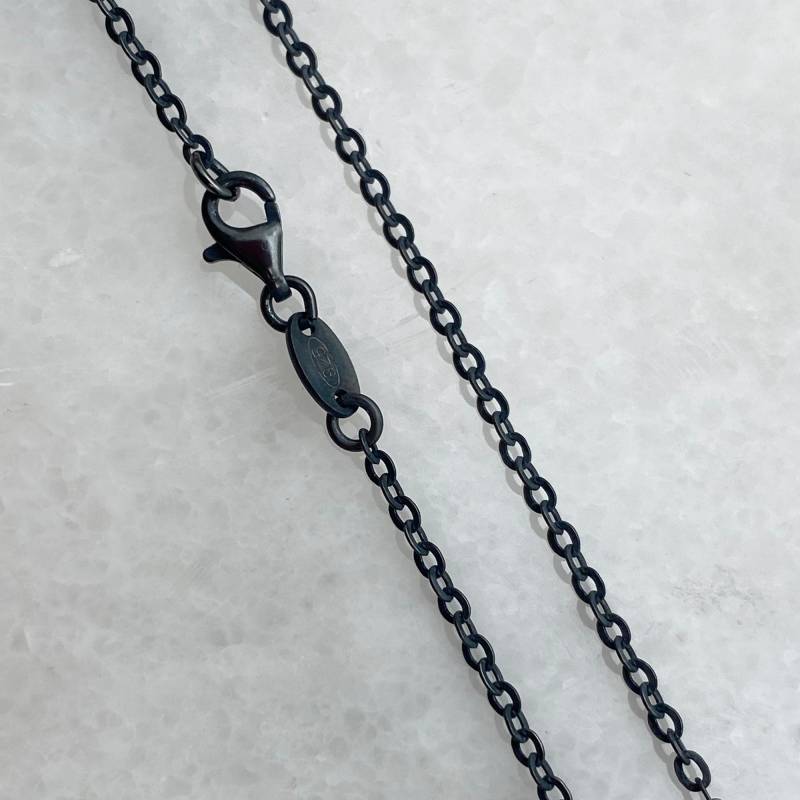 Oxidierte Sterling Silber Kette -Silber Halskette -Armband -Solide Flachkabel Kette- 2, 3 Mm Starke - Alle Größen -Sku 601051-Ox von BeadUnion