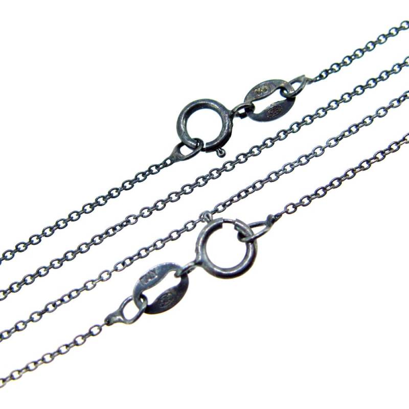 Oxidierte 925Er Sterling Silber Kette-Winzige Schlichte Kabel Kette-Oxidierte Kette-Schwarz Silber-Tiny Kette Halskette-16-36 Zoll von BeadUnion