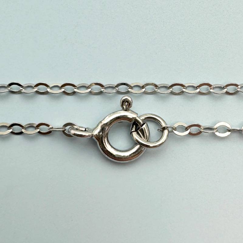 Rhodinierte Sterling Silber Kette - 2 Mm Flach Kabel Kette-Rhodium Kette Halskette-Licht | 16-36 Zoll Sku 601021-Rh von BeadUnion