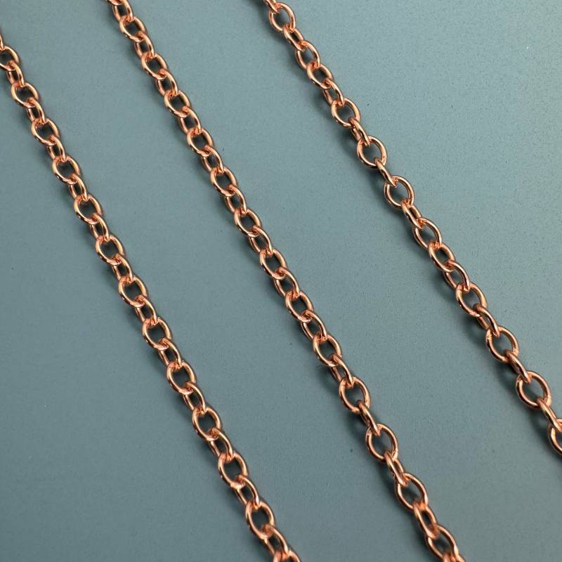 Rose Gold Vergoldete Sterling Silber Kette, Unvollendete Groß Ketten, 2mm Starke Oval Kabel Schmuck Grosshandel, Kette-Sku 101019-Rg von BeadUnion