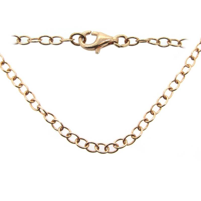 Rosengold Platzierte Silberkette-Armband, Anklet-4mm Cable Oval Chain Halskette-Alle Sizes Sku 601014-Rg von BeadUnion