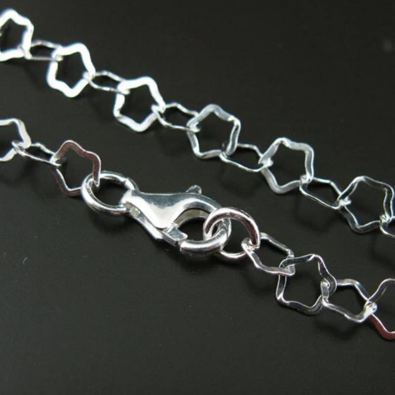 Sterling Silber Bettelarmband - Flache Stern Kettenarmband 5mm | 7.5 Inches Sku 601017-7.5 von BeadUnion