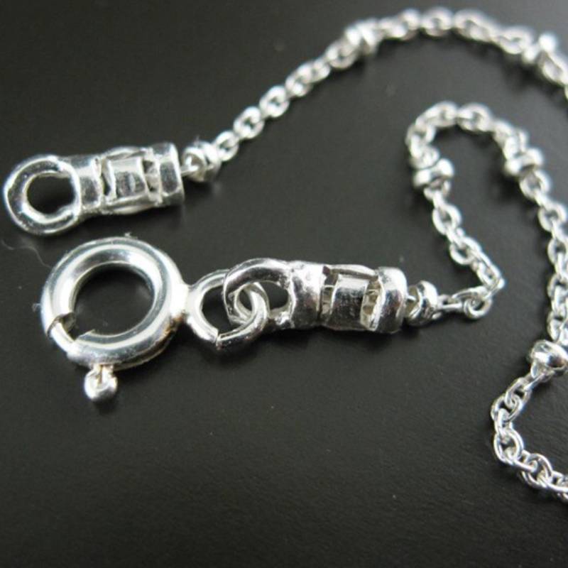 Sterling Silber Kette - Kugel Kette, Perlen Sateliten Halskette Beendet 82cm | 1 Stück Sku 601006-32 von BeadUnion