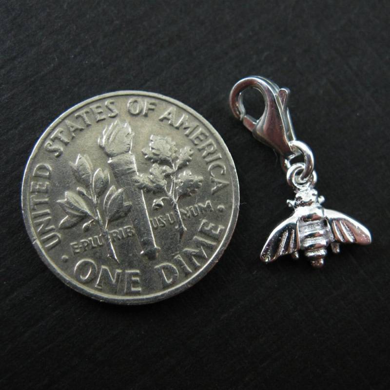 Sterlingsilber Charms - Anhänger Mit Verschluss Silber Hummel Charm Biene Für Armband | 9mm-1 Stück Sku 291060 von BeadUnion