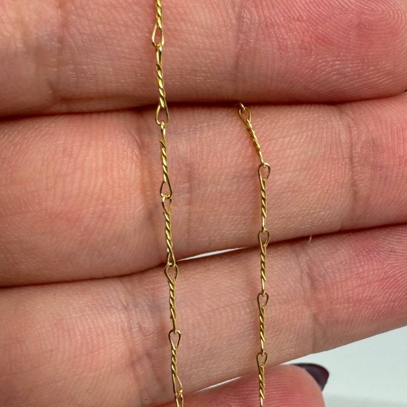 Vergoldete Sterling Silber Twisted Kette, Ausgefallene Unfertige Massenketten, Schmuckherstellung, Großhandelsketten - Sku 101007-Vm von BeadUnion