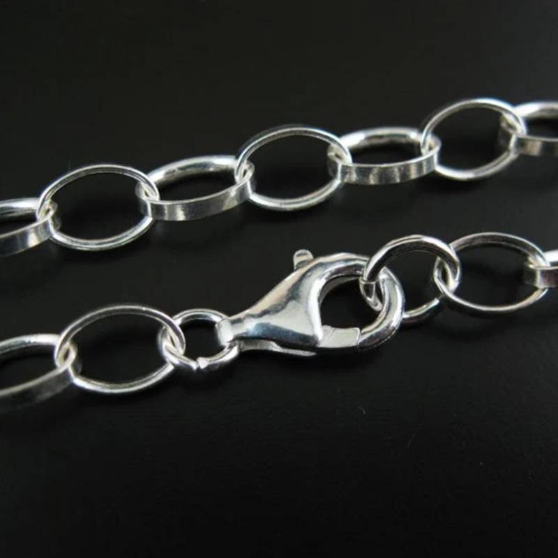 sterling Silber Armband - Flaches Kabel Oval Für Anhänger 7mm X 5mm Sku 601004-7 von BeadUnion