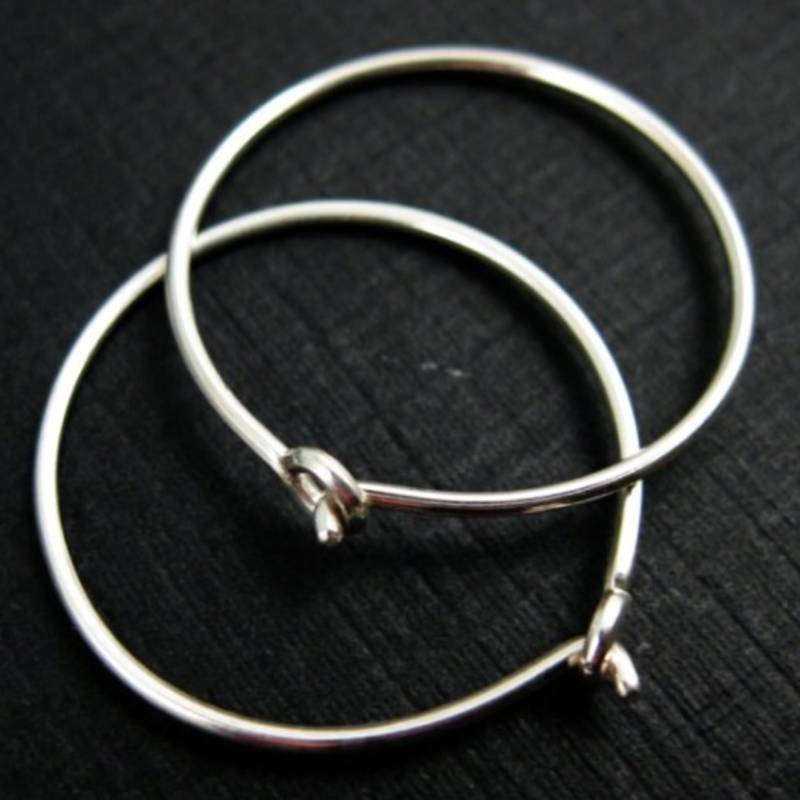 sterling Silber Creolen, 30mm Ohrring Ohrdraht - Großhandels-Ohrring Zubehör- Sku 203008-30 von BeadUnion