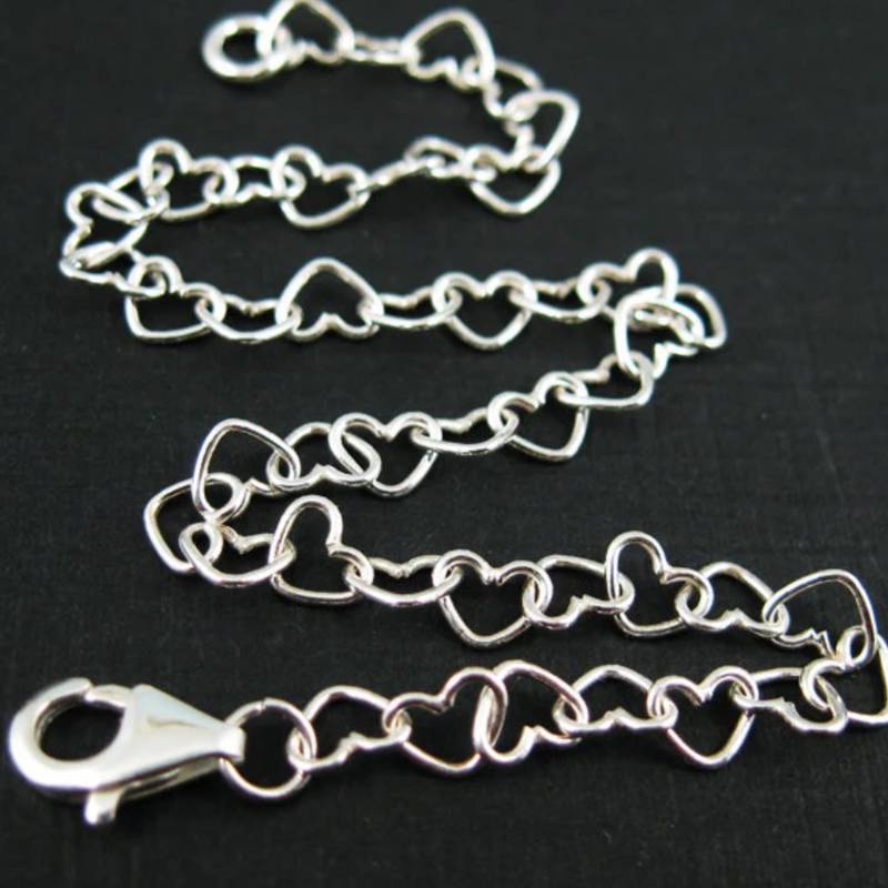 sterling Silber Kette - Armband, Fußkettchen, Halskette, Valentinstag Herz Gliederkette Alle Größen Sku 601037 von BeadUnion