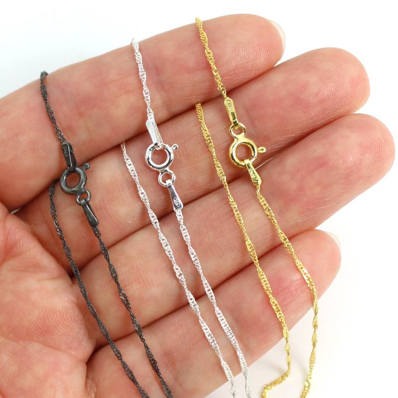 sterling Silber Kette-Fein Singapur Halskette-Halskette Für Anhänger-Silber Halskette Singapur-Kette | 16-36 Zoll Sku 601027 von BeadUnion