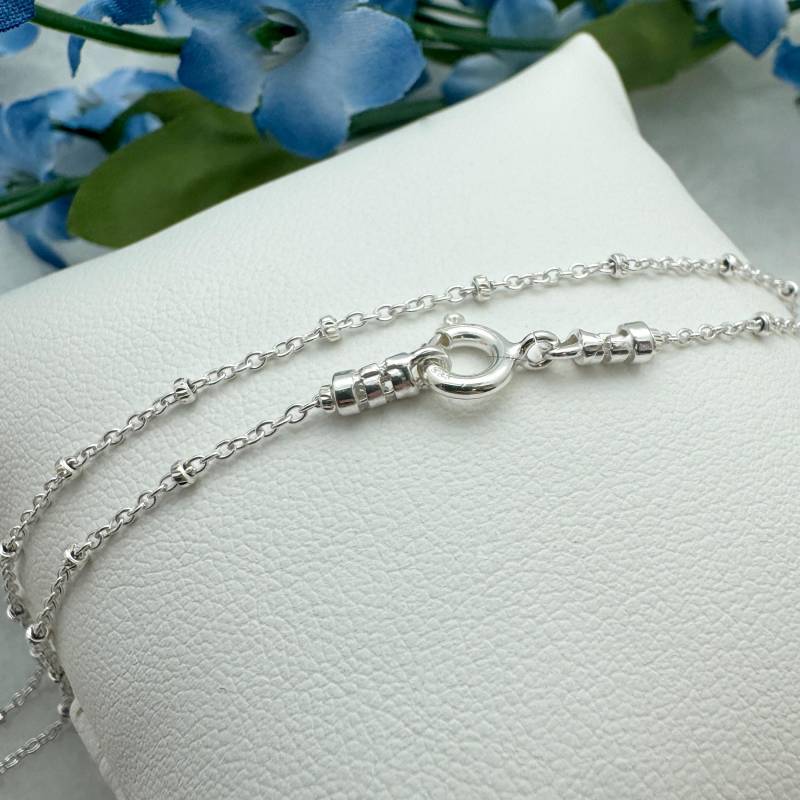 sterling Silber Kette Halskette, Armband Und Fußkettchen-Silber Perlen Satelliten-Halskette-Gift Für Sie von BeadUnion