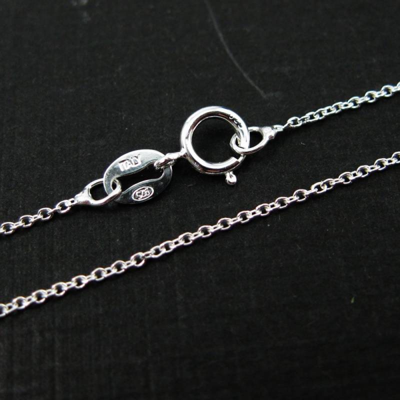 sterlingsilber Chain-Tiny Plain Cable Oval-Finished Silber Halskette Kette-Kabel Kette - 20 Zoll | 1 Pc-Sku 601009-20 von BeadUnion