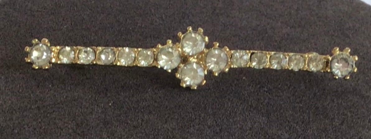 strass Bar Pin, Goldton, Vintage | R2 von Beadazzle27