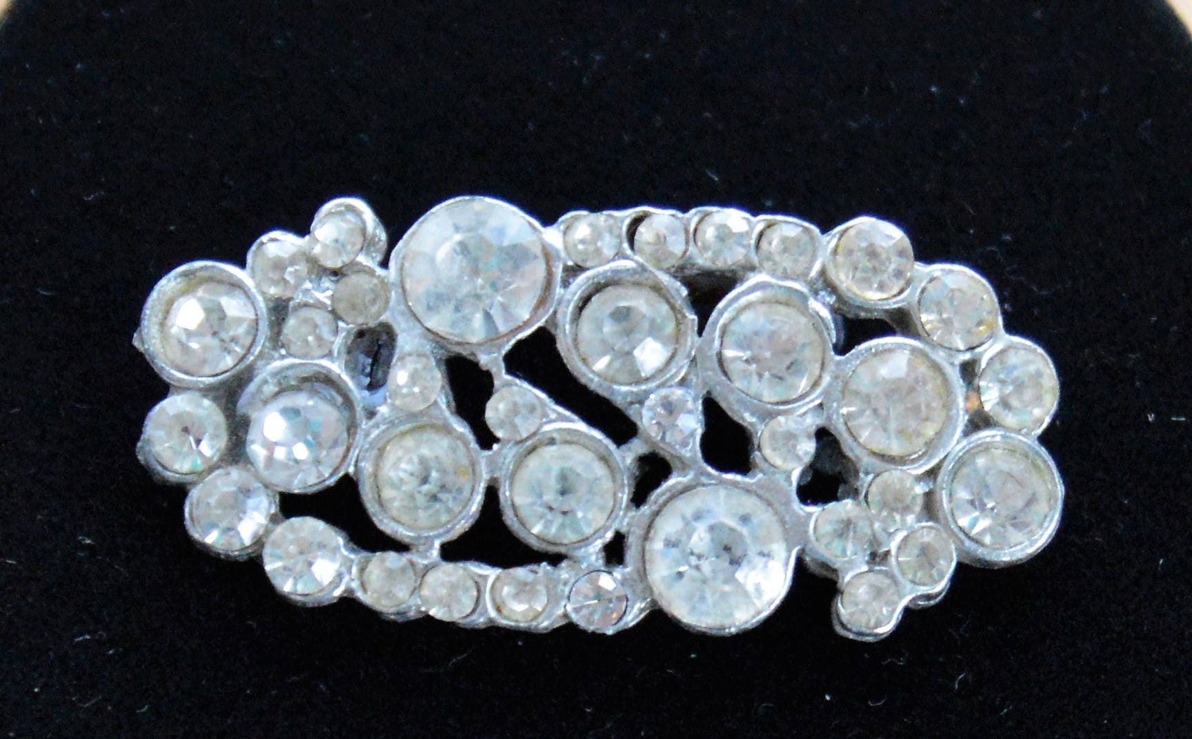 strass Vintage Brosche, Topf Metall Silber Ton | Al15 von Beadazzle27