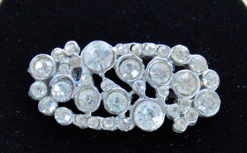 strass Vintage Brosche, Topf Metall Silber Ton | Al15 von Beadazzle27