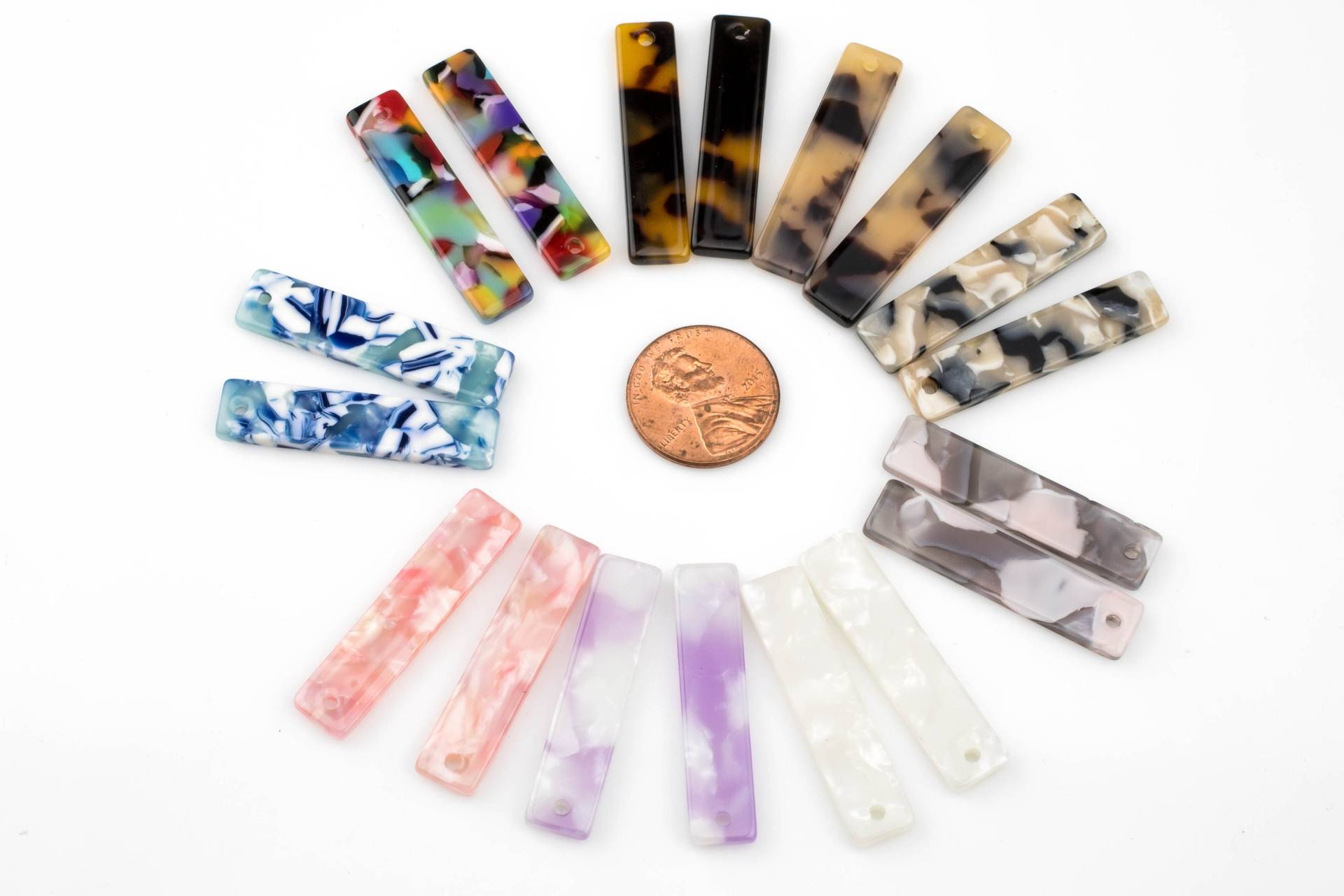 12 Stück Acetat Rechteck Charm Anhänger - 8 35 Mm Pro Bestellung Schildpatt von Beadboat1