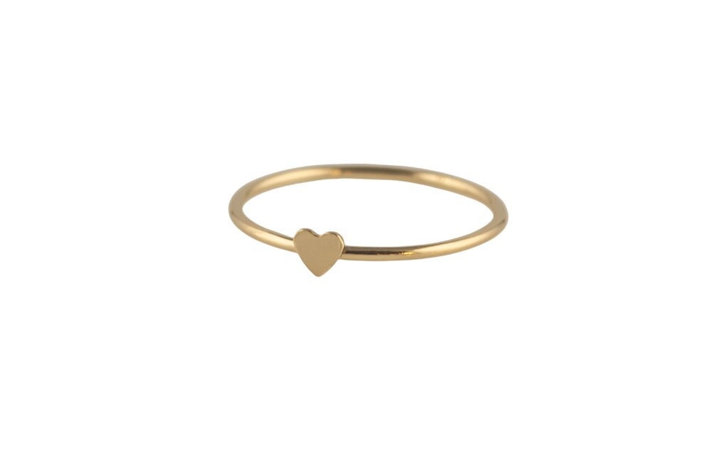 Herz Gold Filled Stapelring, 14K Ring, Hergestellt in Den Usa, Dünner Goldring, Einfacher Stack Goldring Herz Gold Filled Stapelring, 14K Ring, Hergestellt in Den Usa, Dünner Goldring, Einfacher Stack Goldring von Beadboat1