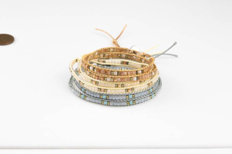 Hochwertiges Wickelarmband - Doppel Wickelarmbänder Verstellbar Stapelbar Boho Stil Hergestellt Mit Kristallen 3 Styles von Beadboat1