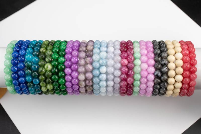 Jade Armbänder 8 Mm Stapelbare Runde Edelstein - Handgemacht Unikat 7 "- 7, 5" von Beadboat1