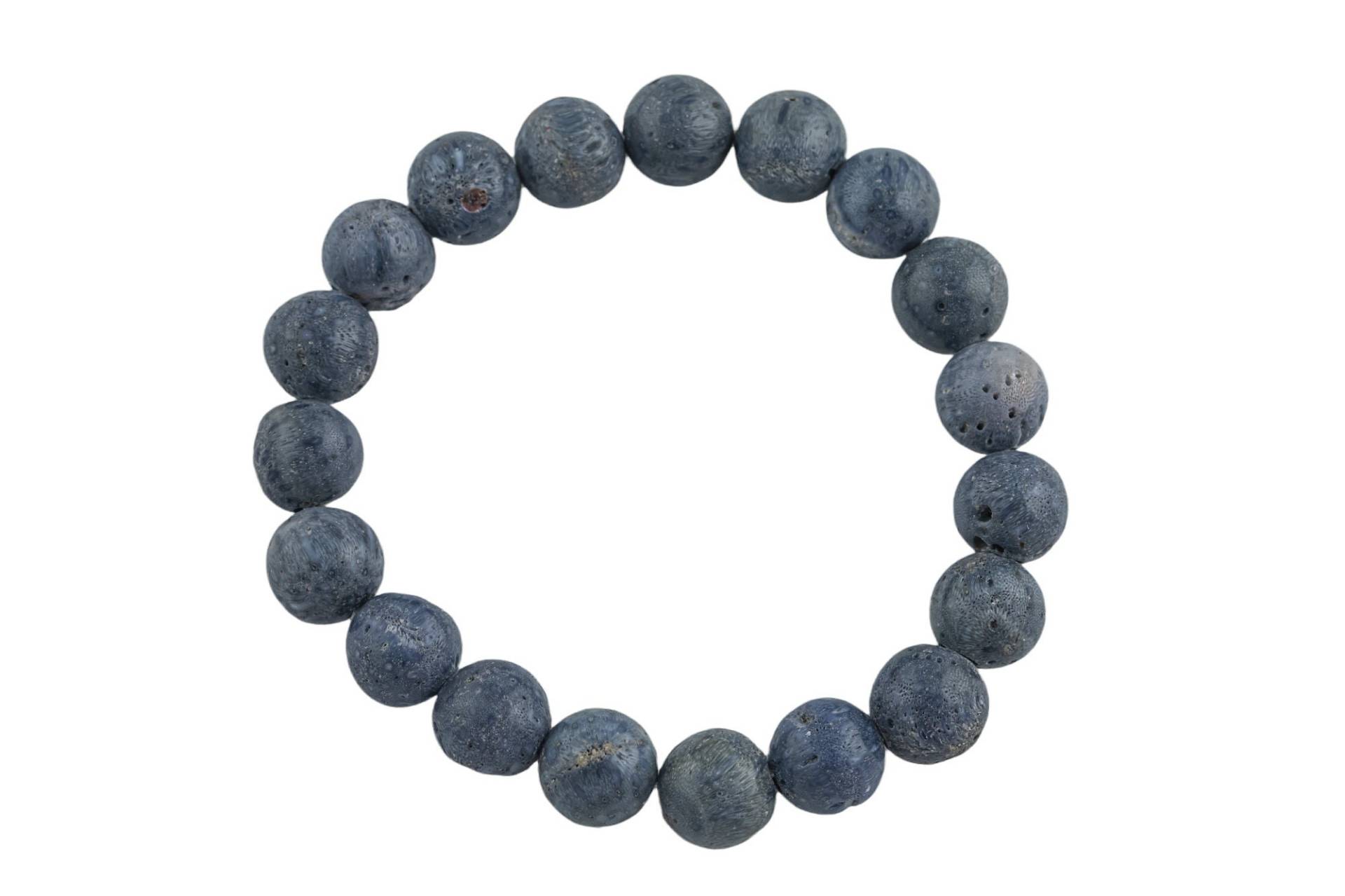 Natürliche Blaue Koralle Rund Größe 6 Mm Und 8 Mm - Handgemacht in Den Usa - Ca. 7 "Armband Kristallarmband Natürliche Blaue Koralle Rund Größe 6 Mm Und 8 Mm - Handgemacht in Den Usa - Ca. 7 "Armband Kristallarmband von Beadboat1