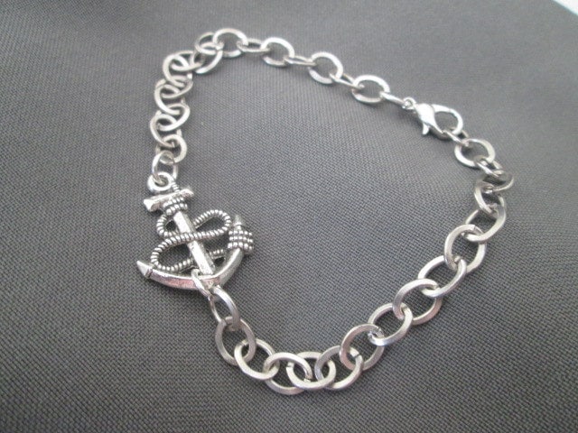 Anker Armband - Rhodium Überzogen von BeadedDesignsJacquie