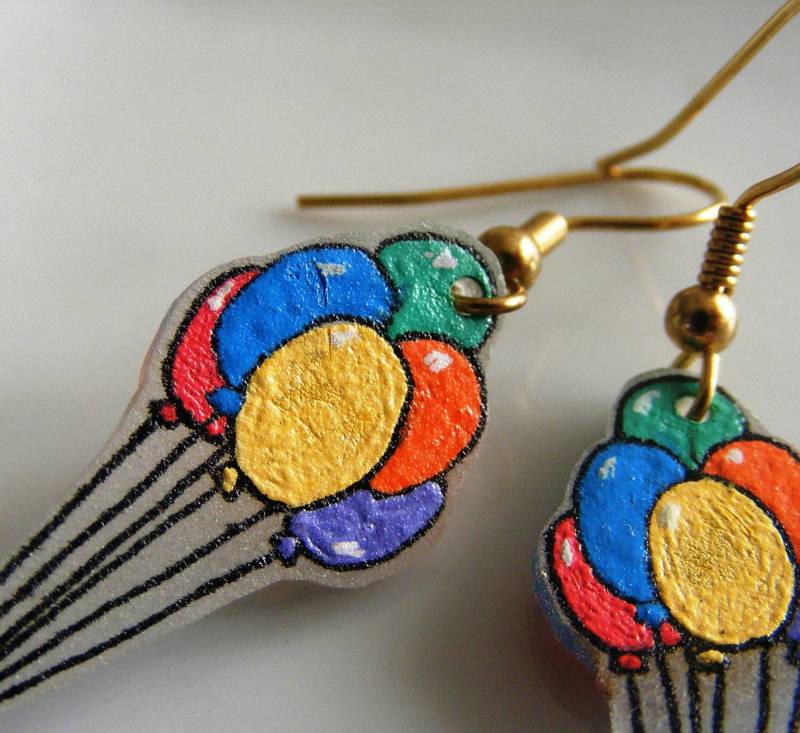 Ballon Haufen Schrumpf Kunststoff-Ohrringe von BeadedFrog