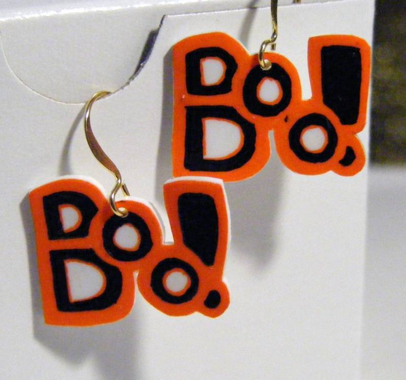 Schrumpfen Kunststoff "Boo' Ohrringe von BeadedFrog