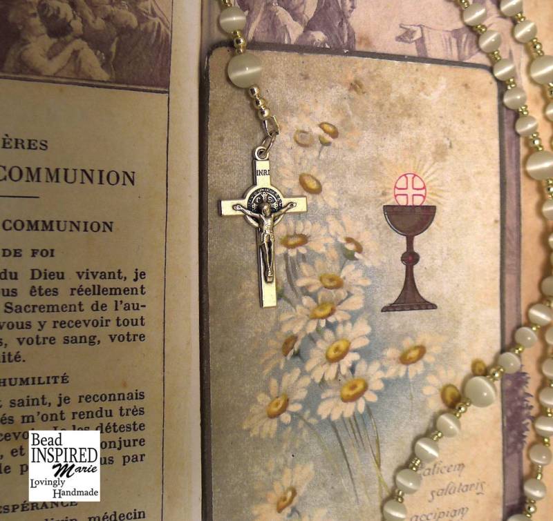 Genuine Mexican Opal Gem Stone First Holy Communion Rosary Genuine Mexican Opal Gem Stone First Holy Communion Rosary von BeadinspiredMarie