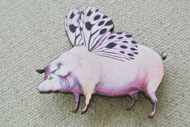 1 St. Brosche Schwein Mit Flügeln "Glück 2022" Holz 1 St. Brosche Schwein Mit Flügeln "Glück 2022" Holz von Beaditcologne
