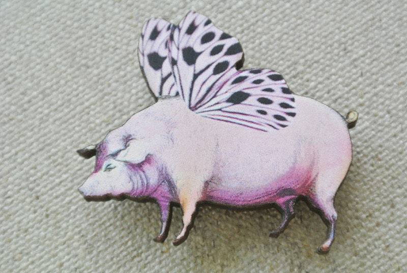 1 St. Brosche Schwein Mit Flügeln "Glück 2022" Holz 1 St. Brosche Schwein Mit Flügeln "Glück 2022" Holz von Beaditcologne