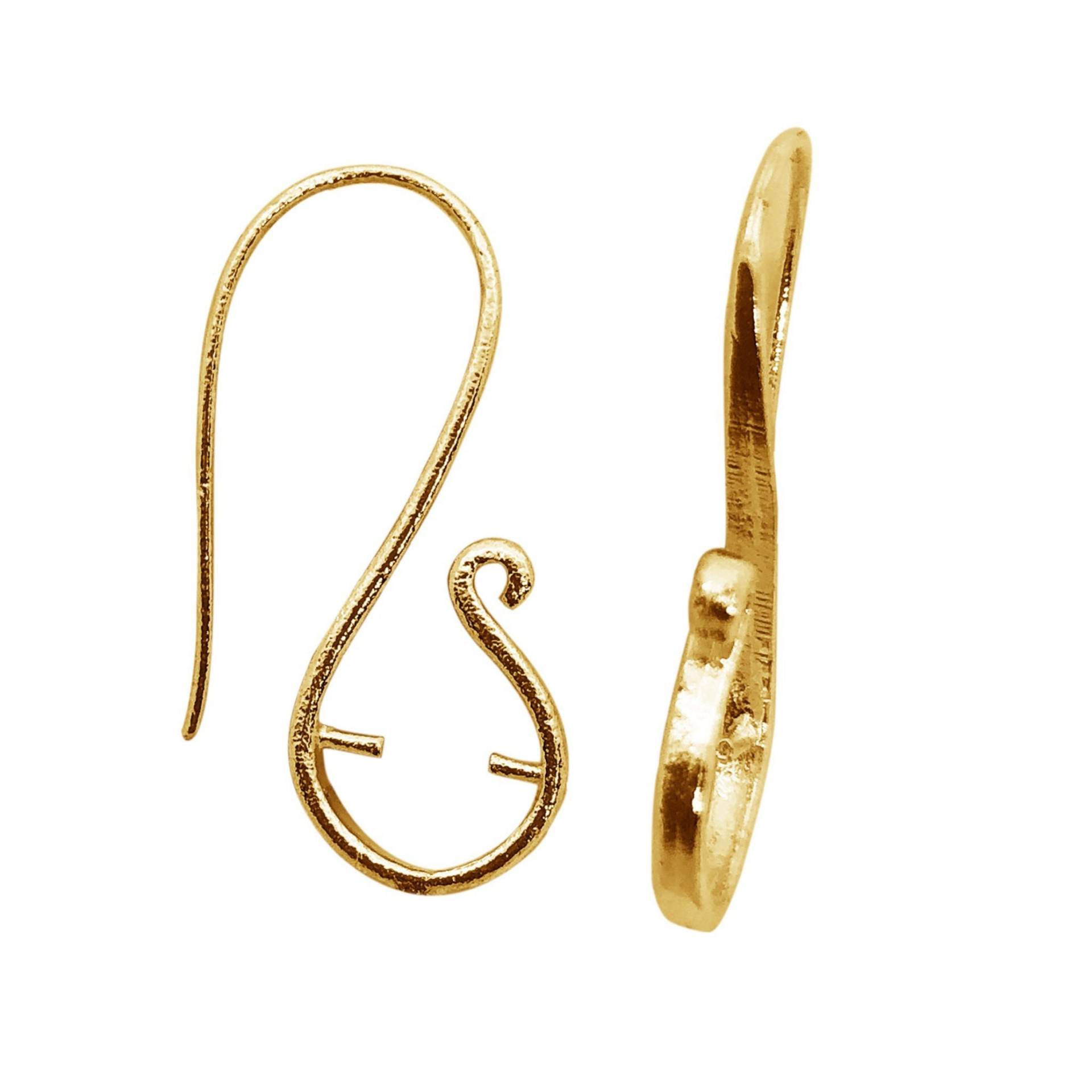 18K Gold Overlay Ohrring Brisuren "S' Form Mit Zacken, 20 Gauge | 2 Paar 18K Gold Overlay Ohrring Brisuren "S' Form Mit Zacken, 20 Gauge | 2 Paar von Beadlanta