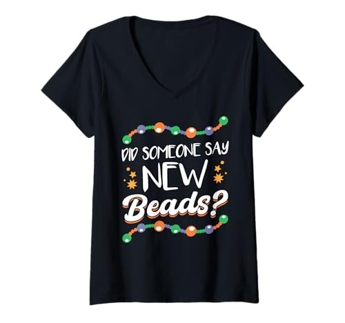 Damen Hat Jemand Neue Perlen Gesagt? T-Shirt mit V-Ausschnitt Damen Hat Jemand Neue Perlen Gesagt? T-Shirt mit V-Ausschnitt von Beads Jewelry Maker Crafting Hobby Gifts Apparel