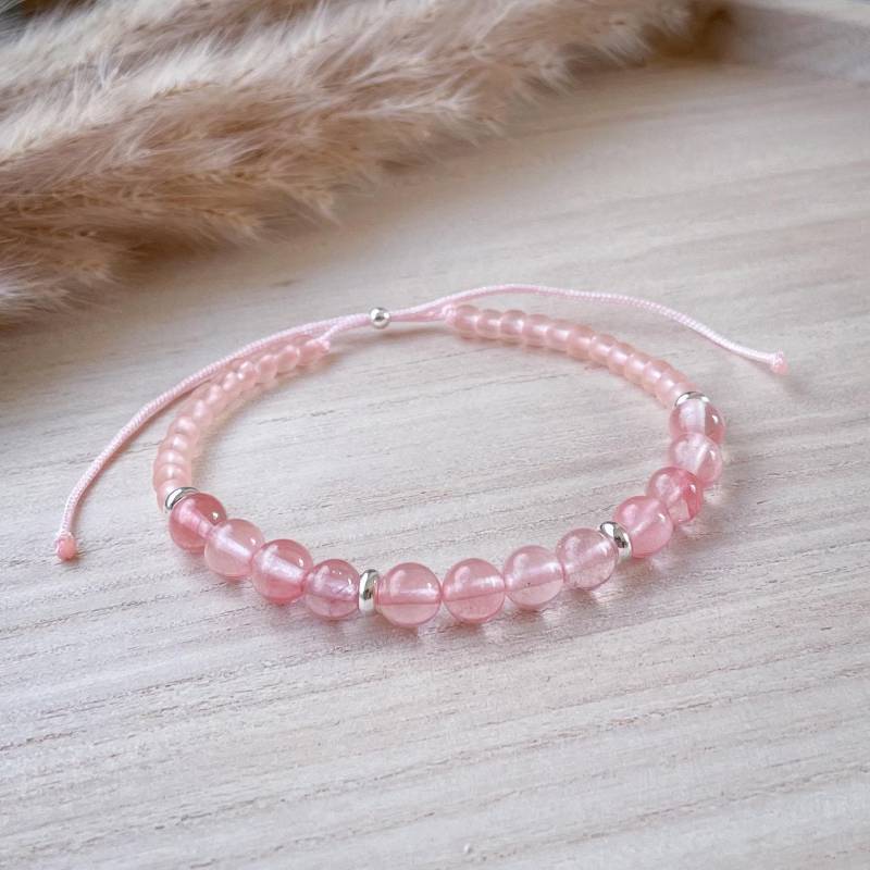 Echter Cherry Quarz | Perlenarmband Armband Mit Naturstein Edelstein Perlen von BeadsByTasja
