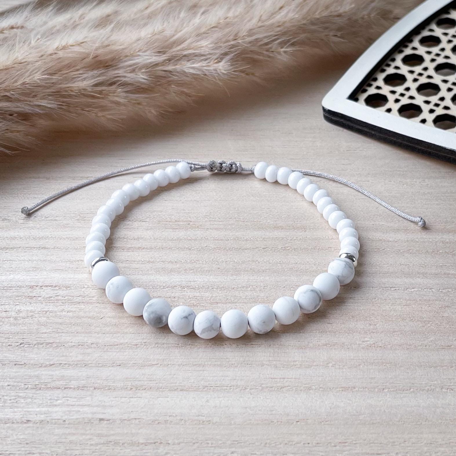 Echter Howlith | Perlenarmband Wunderschönes Armband Mit Naturstein Edelstein Perlen von BeadsByTasja