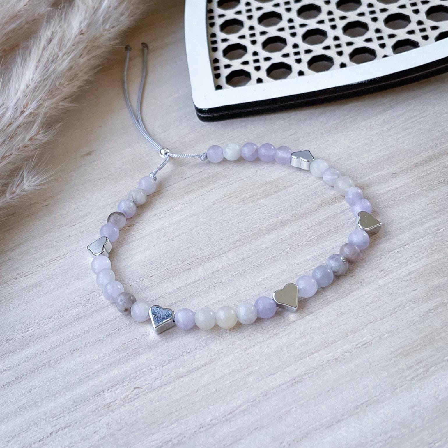 Echter Lavendel-Amethyst | Perlenarmband Wunderschönes Armband Mit Naturstein Edelstein Perlen von BeadsByTasja