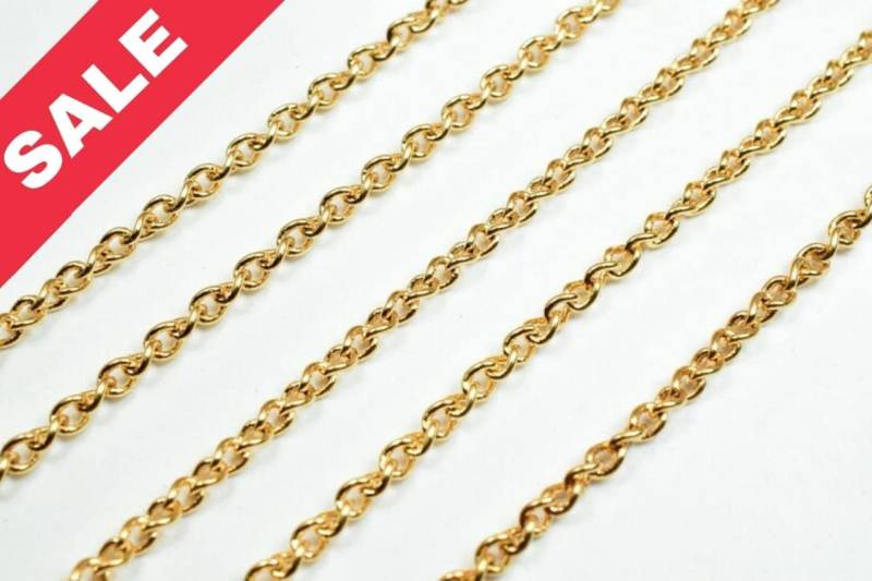 2, 25 Mm Gold Plated Anlaufschutz Kette 18K Gfc005 Gliederkette Für Die Schmuckherstellung Von Fuß Verkauft von BeadsFindingDepot