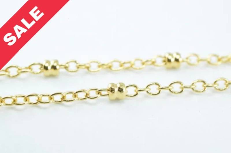 Neu Als Vergoldete Kette 18K Spacer Größe 2 Mm Kettengröße 1 Für Die Schmuckherstellung Gfc57 Per Fuß Verkauft von BeadsFindingDepot